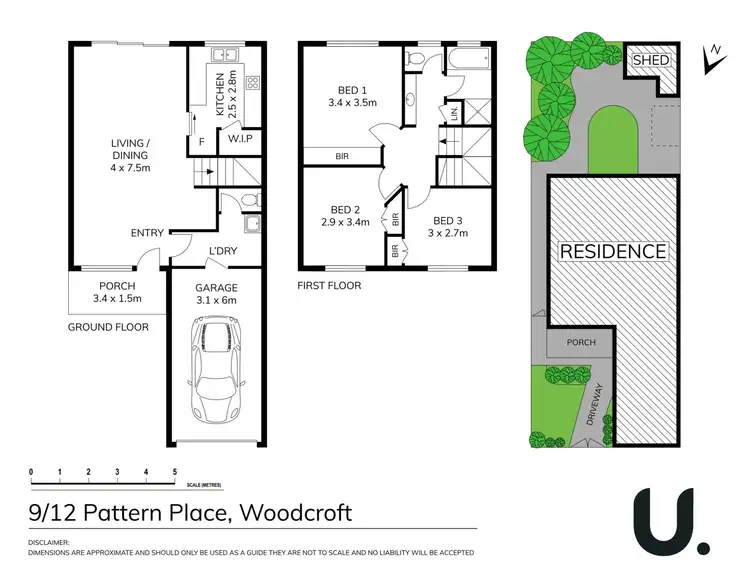 Floorplan of Homely semi-detached listing, 9/12 Pattern Place, Woodcroft NSW 2767