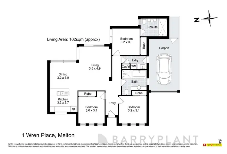 Floorplan of Homely house listing, 1 Wren Place, Melton VIC 3337