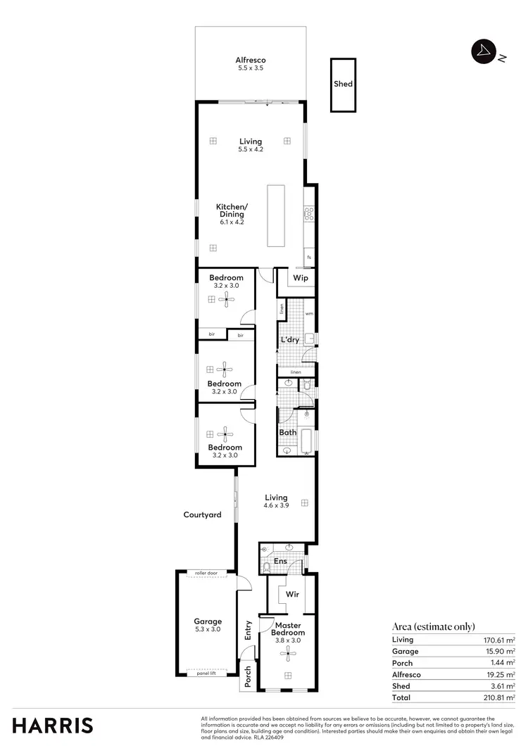 Floorplan of Homely house listing, 55A La Perouse Avenue, Flinders Park SA 5025