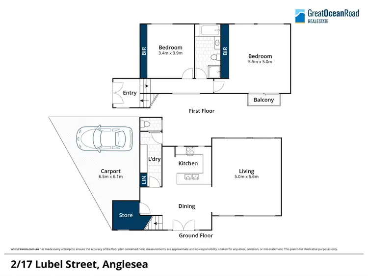 Floorplan of Homely townhouse listing, 2/17 Lubel Street, Anglesea VIC 3230