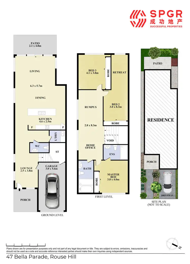 Floorplan of Homely townhouse listing, 47 Bella Parade, Rouse Hill NSW 2155