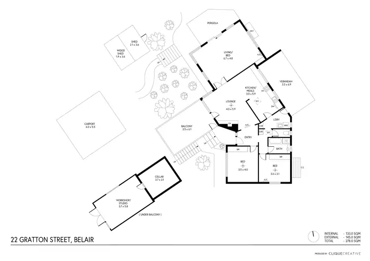 Floorplan of Homely house listing, 22 Gratton Street, Belair SA 5052