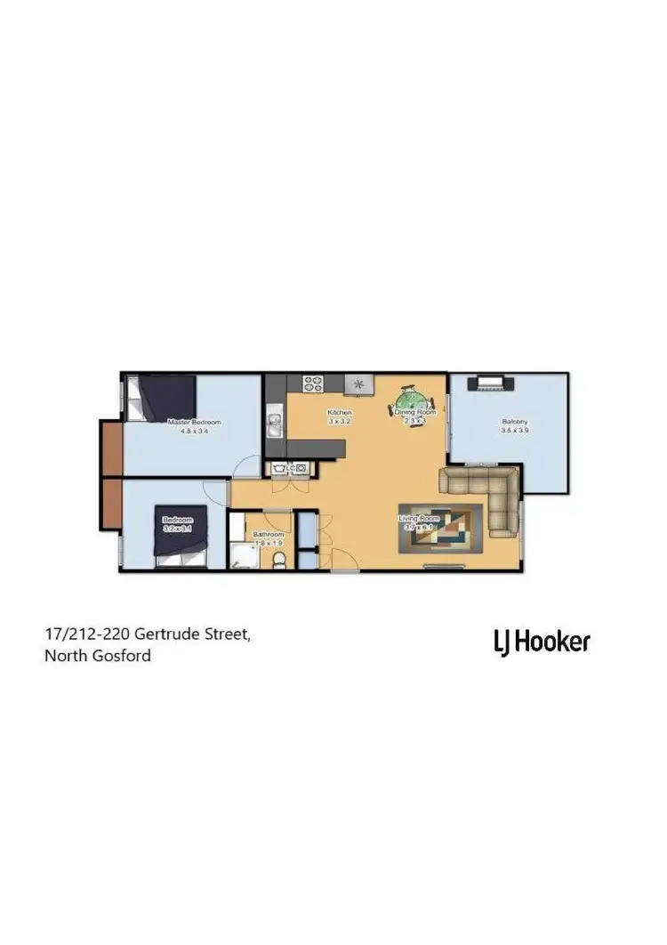 Floorplan of Homely apartment listing, 17/212-220 Gertrude Street, North Gosford NSW 2250