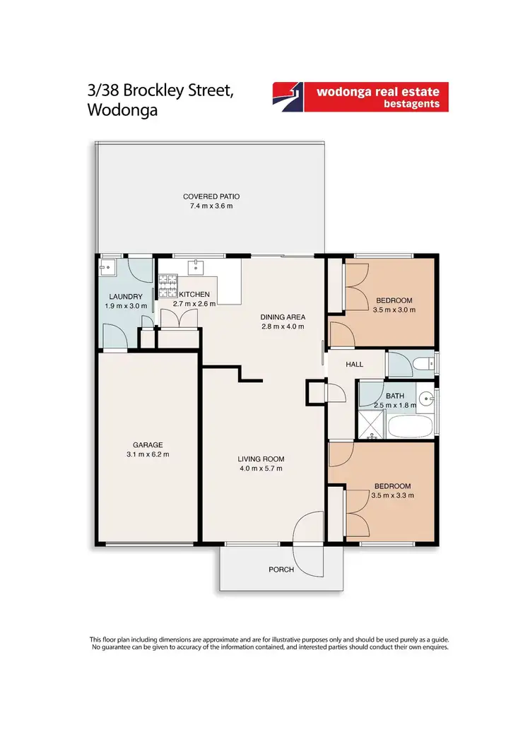 Floorplan of Homely unit listing, 3/38 Brockley Street, Wodonga VIC 3690