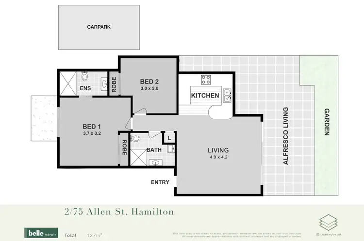 Floorplan of Homely unit listing, 2/75 Allen Street, Hamilton QLD 4007
