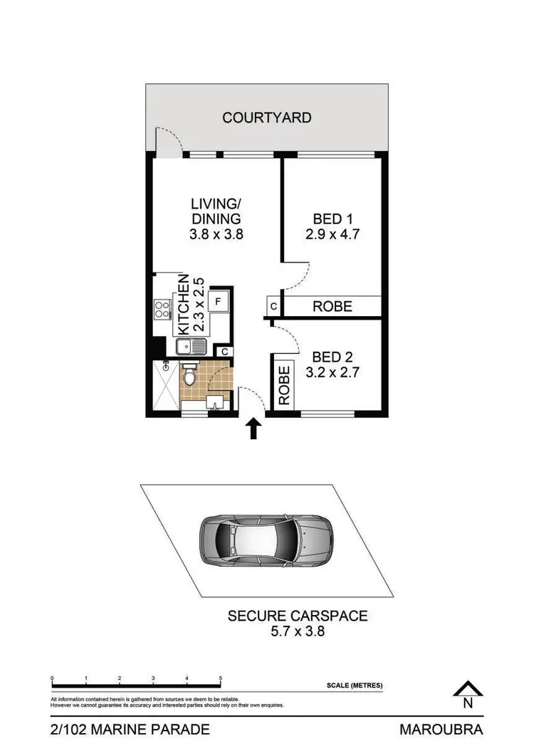 Floorplan of Homely apartment listing, 2/102 Marine Parade, Maroubra NSW 2035