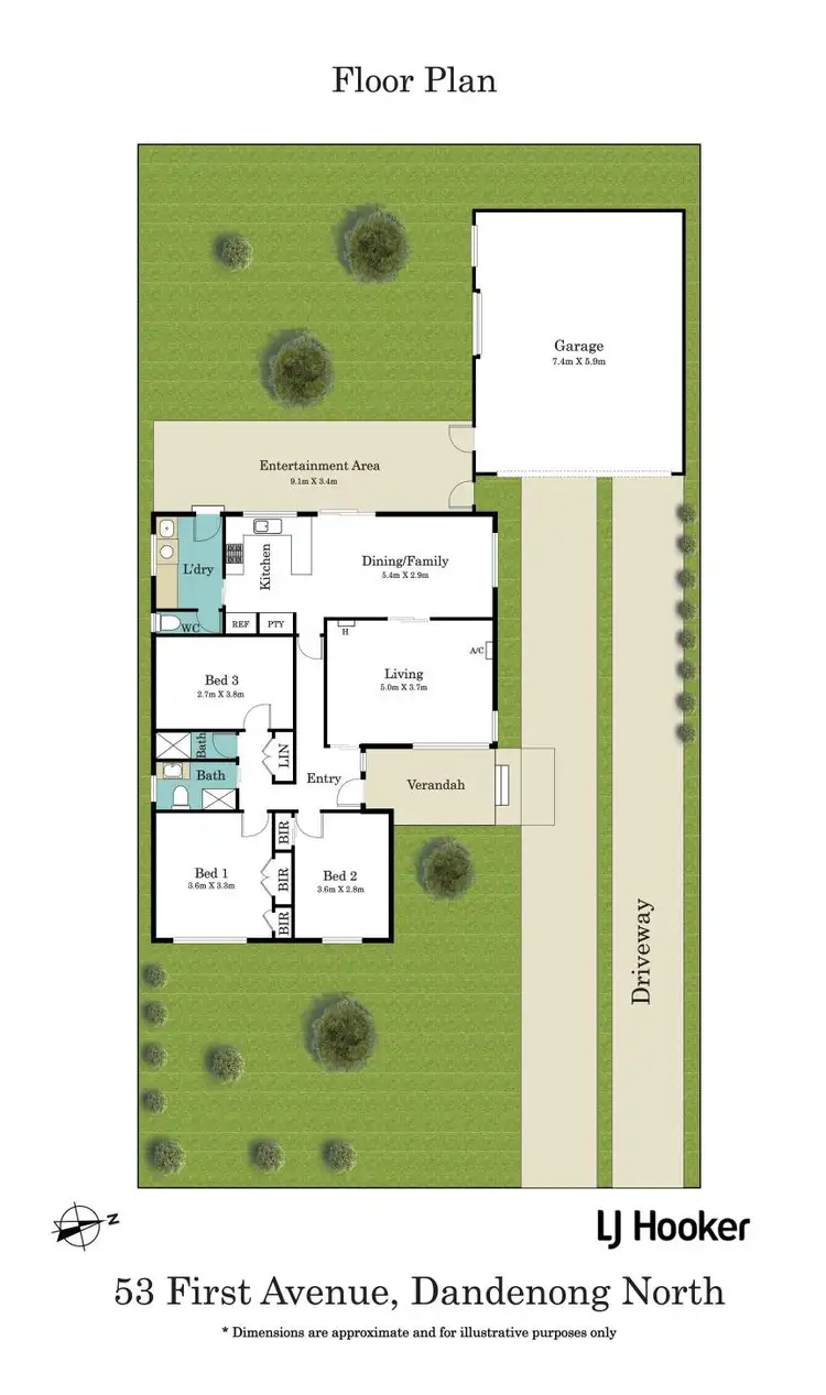 Floorplan of Homely house listing, 53 First Avenue, Dandenong North VIC 3175
