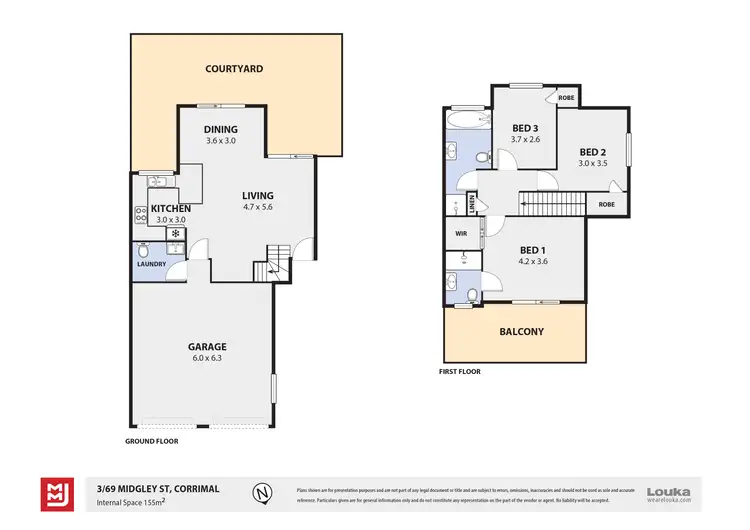 Floorplan of Homely townhouse listing, 3/69 Midgley Street, Corrimal NSW 2518