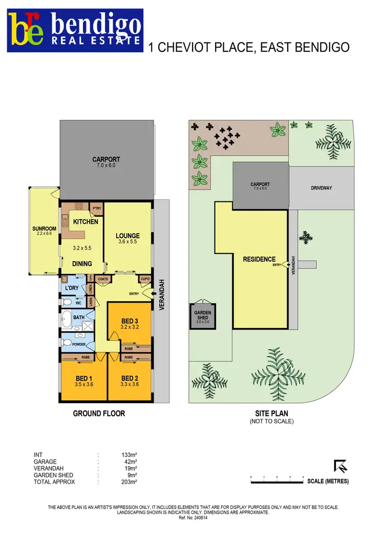 Floorplan of Homely house listing, 1 Cheviot Place, East Bendigo VIC 3550