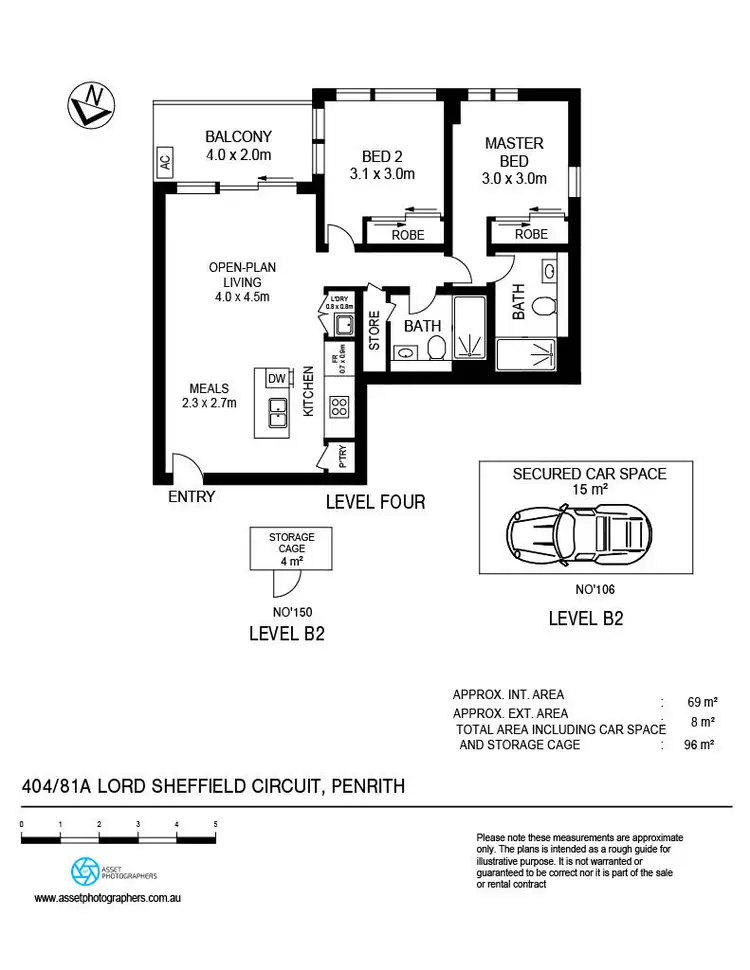 Floorplan of Homely apartment listing, 404/81A Lord Sheffield Circuit, Penrith NSW 2750