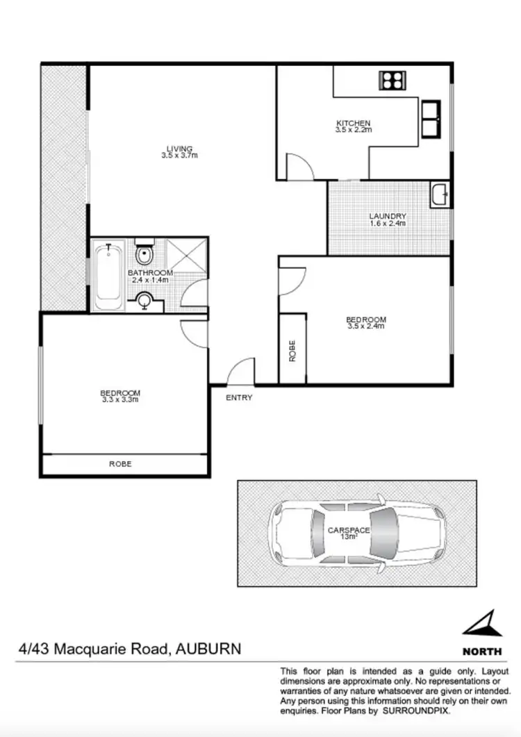 Floorplan of Homely unit listing, 4/43 Macquarie Road, Auburn NSW 2144