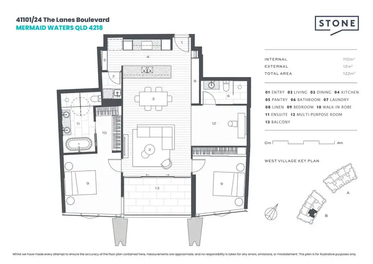 Floorplan of Homely apartment listing, 41101/24 The Lanes Boulevard, Mermaid Waters QLD 4218