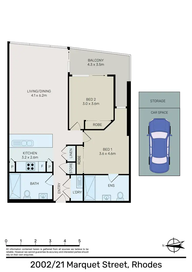 Floorplan of Homely apartment listing, 2002/21 Marquet Street, Rhodes NSW 2138
