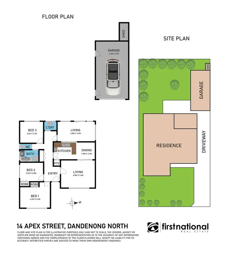 Floorplan of Homely house listing, 14 Apex Street, Dandenong North VIC 3175