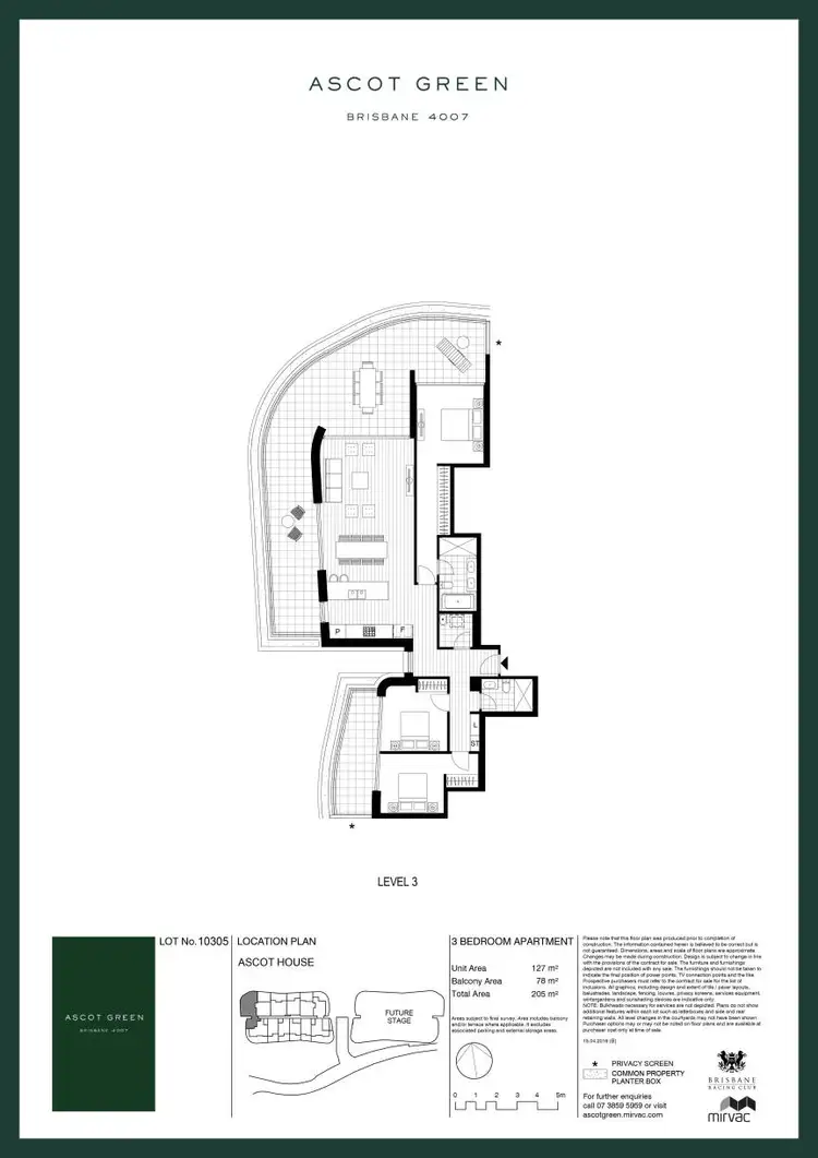 Floorplan of Homely apartment listing, 10305/61 St Leger Way, Ascot QLD 4007