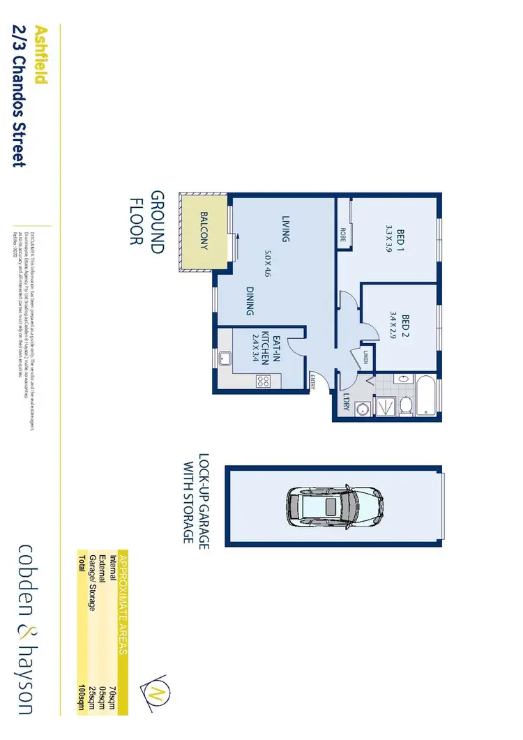 Floorplan of Homely apartment listing, 2/3 Chandos Street, Ashfield NSW 2131