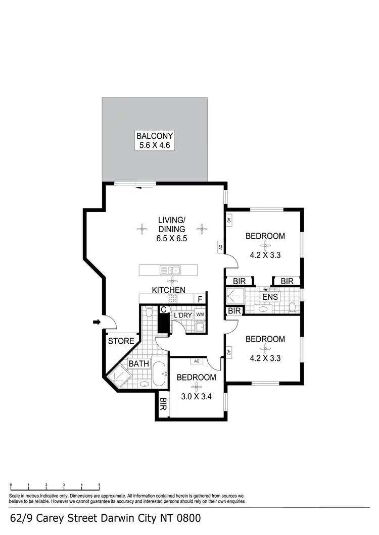 Floorplan of Homely unit listing, 62/9 Carey Street, Darwin City NT 800