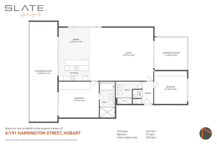 Floorplan of Homely apartment listing, 4/191 Harrington Street, Hobart TAS 7000