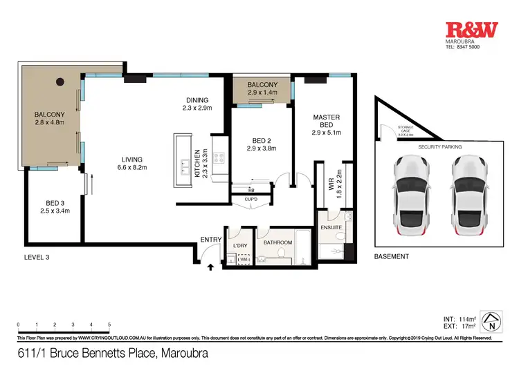 Floorplan of Homely apartment listing, 611/1 Bruce Bennett Place, Maroubra NSW 2035