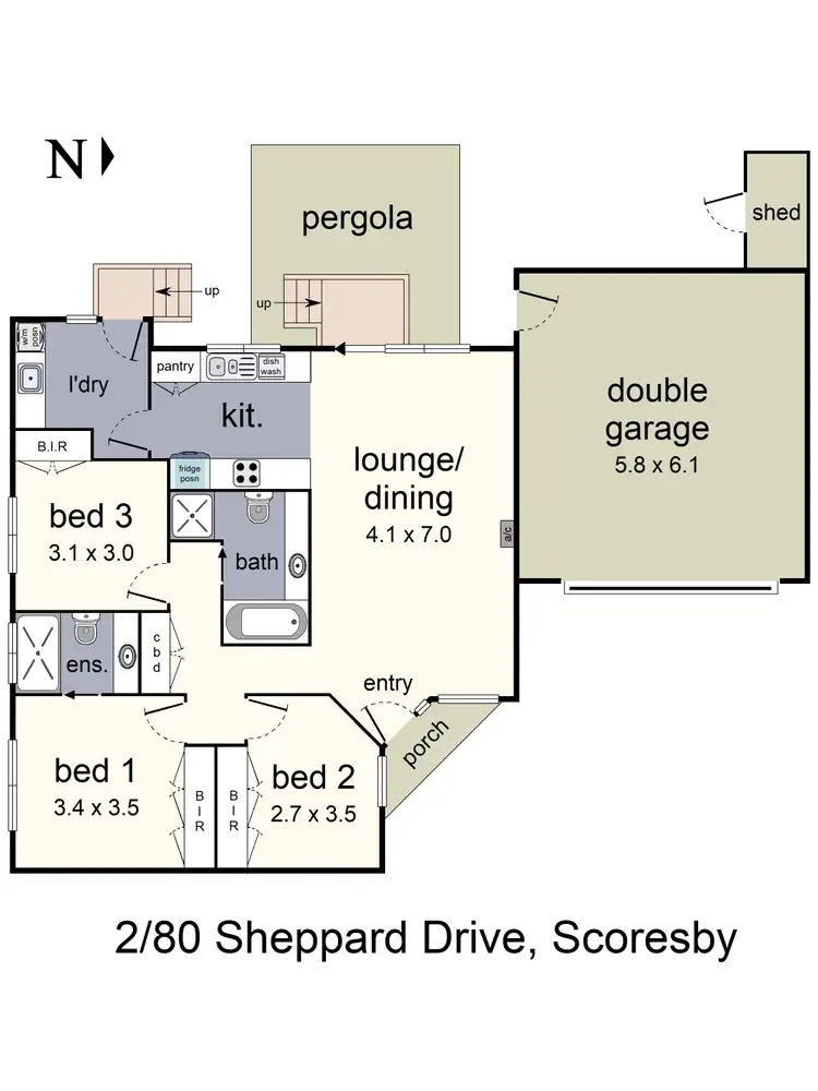 Floorplan of Homely unit listing, 2/80 Sheppard Drive, Scoresby VIC 3179
