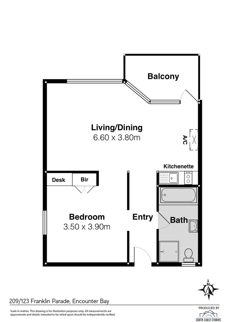 Floorplan of Homely apartment listing, 209 (32)/123 Franklin Parade, Encounter Bay SA 5211