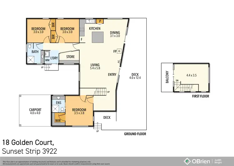 Floorplan of Homely house listing, 18 Golden Court, Sunset Strip VIC 3922