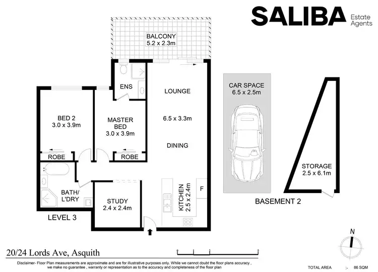 Floorplan of Homely unit listing, 20/24-26 Lords Avenue, Asquith NSW 2077