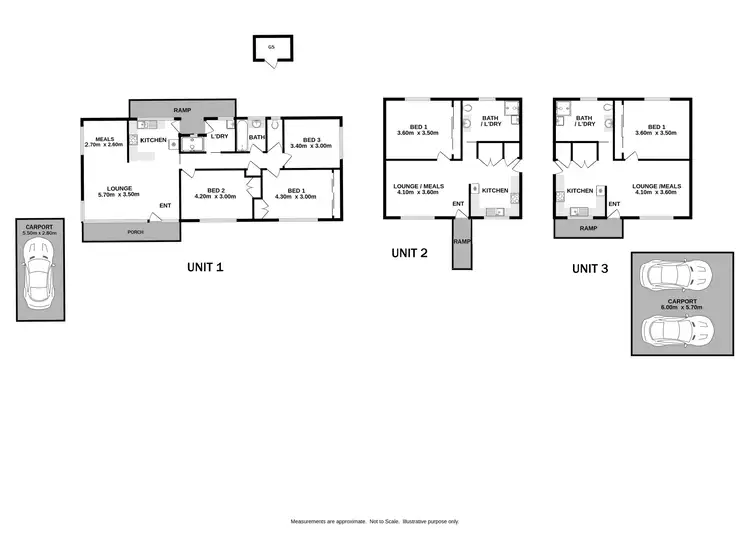 Floorplan of Homely block of units listing, 1,2&3/115 Colman Street, Wodonga VIC 3690