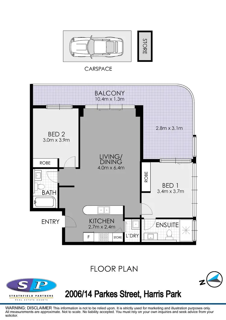 Floorplan of Homely apartment listing, 2006/14-20 Parkes Street, Harris Park NSW 2150