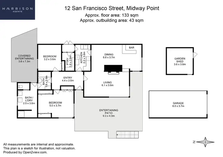 Floorplan of Homely house listing, 12 San Francisco Street, Midway Point TAS 7171