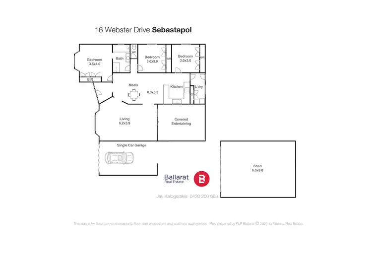 Floorplan of Homely house listing, 16 Webster Drive, Sebastopol VIC 3356