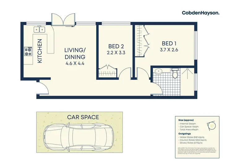 Floorplan of Homely unit listing, 1/54 Hornsey Street, Rozelle NSW 2039
