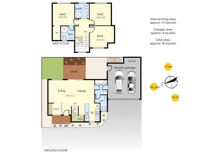 Floorplan of Homely townhouse listing, 1/4A Lorraine Street, Frankston VIC 3199