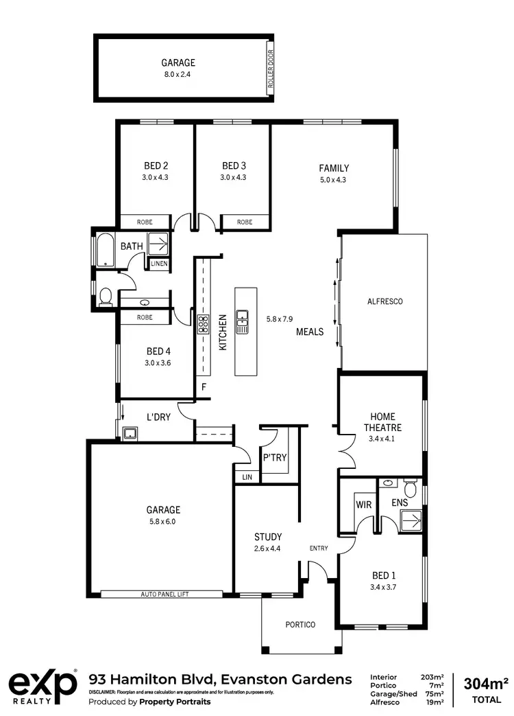 Floorplan of Homely house listing, 93 Hamilton Boulevard, Evanston Gardens SA 5116