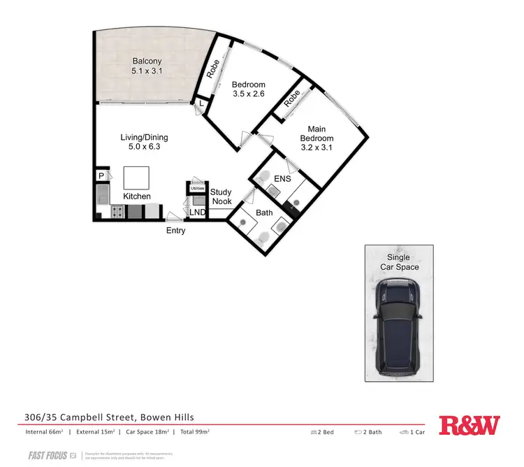 Floorplan of Homely apartment listing, 306/35 Campbell Street, Bowen Hills QLD 4006