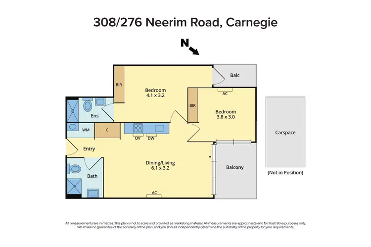 Floorplan of Homely apartment listing, 308/276 Neerim Road, Carnegie VIC 3163