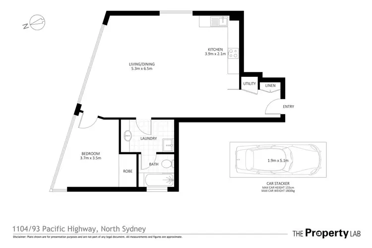 Floorplan of Homely apartment listing, 1104/93 Pacific Highway, North Sydney NSW 2060