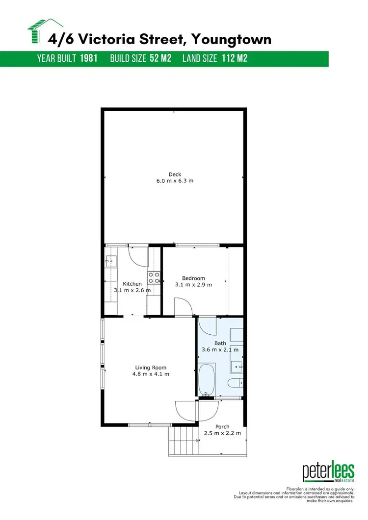 Floorplan of Homely unit listing, 4/6 Victoria Street, Youngtown TAS 7249