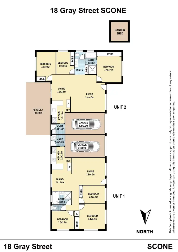 Floorplan of Homely semi-detached listing, 1/18 Gray Street, Scone NSW 2337