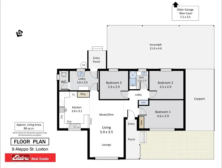 Floorplan of Homely house listing, 9 Aleppo Street, Loxton SA 5333