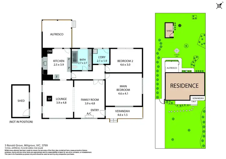 Floorplan of Homely house listing, 3 Ronald Grove, Millgrove VIC 3799