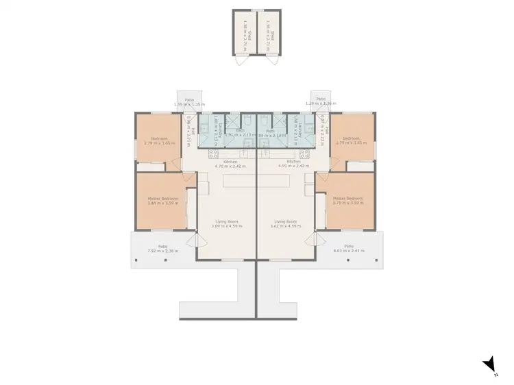 Floorplan of Homely semi-detached listing, 1&2/40 Old Airport Drive, Emerald QLD 4720