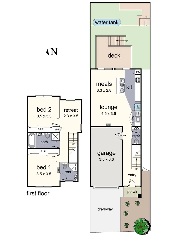 Floorplan of Homely townhouse listing, 5 Toby Place, Mooroolbark VIC 3138