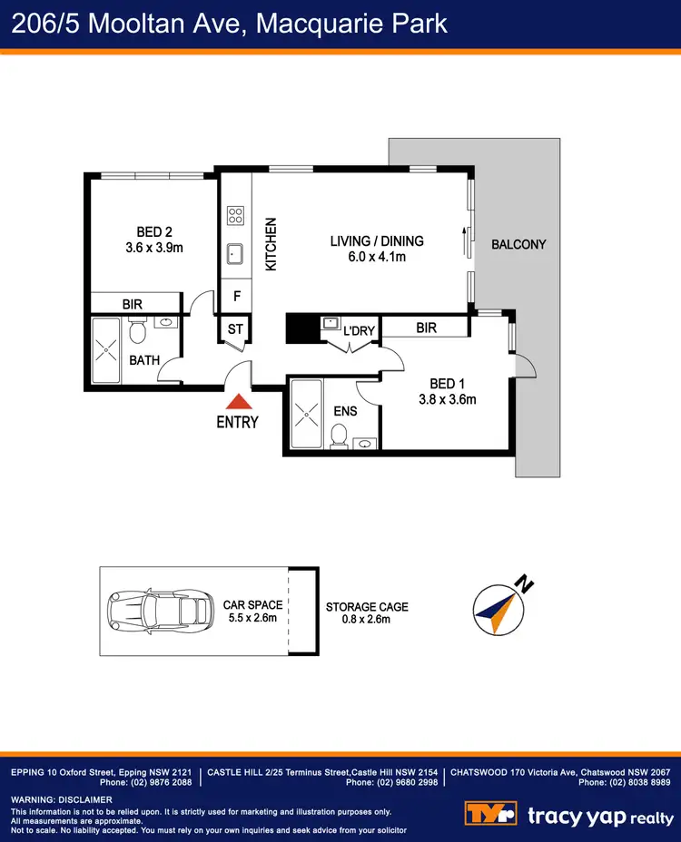 Floorplan of Homely apartment listing, 206/5 Mooltan Avenue, Macquarie Park NSW 2113