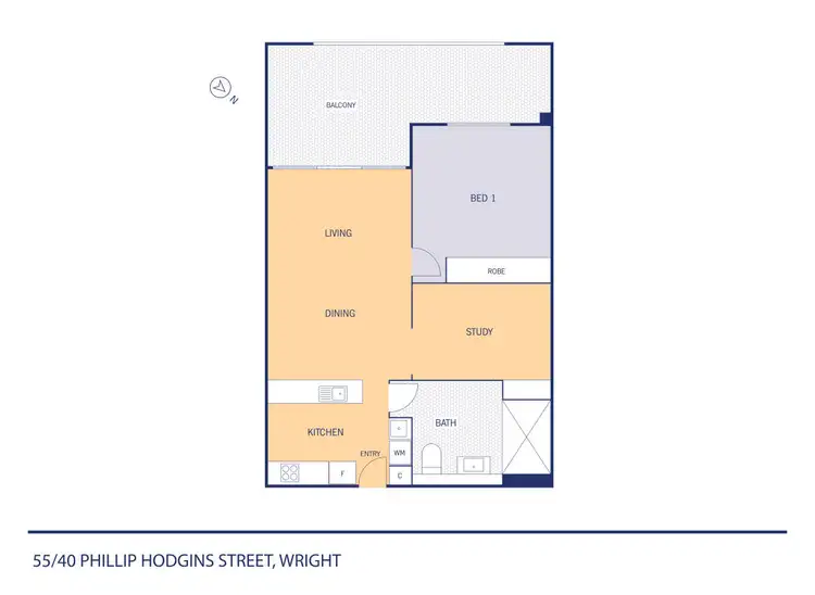 Floorplan of Homely unit listing, 55/40 Philip Hodgins Street, Wright ACT 2611