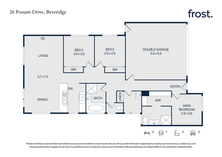 Floorplan of Homely house listing, 26 Possum Drive, Beveridge VIC 3753