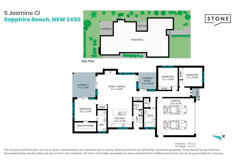 Floorplan of Homely house listing, 5 Jasmine Close, Sapphire Beach NSW 2450