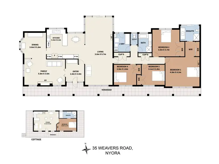 Floorplan of Homely rural property listing, 35 Weavers Road, Nyora VIC 3987