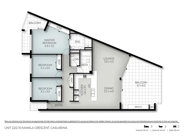 Floorplan of Homely apartment listing, 22/2-10 Kamala Crescent, Casuarina NSW 2487