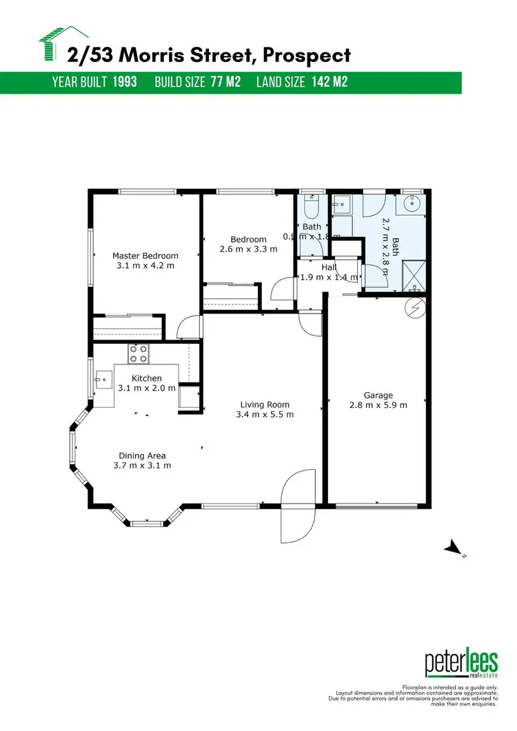 Floorplan of Homely unit listing, 2/53 Morris Street, Prospect TAS 7250